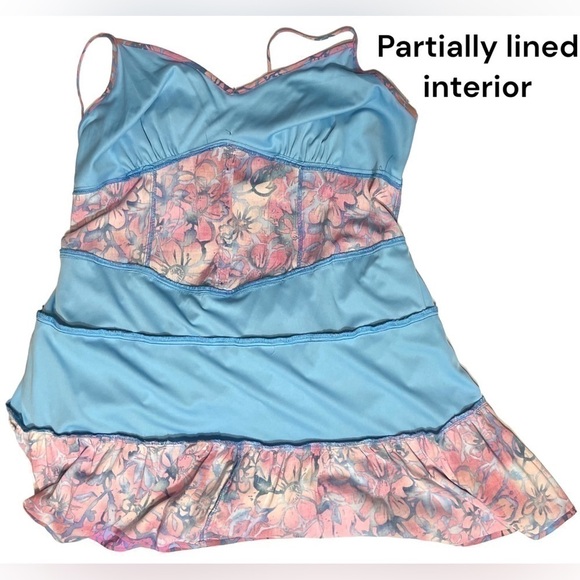 NWT! Wild Fable Corset Sleeveless Tiered Fit & Flare Dress Pink Blue Flowers XXL - Picture 12 of 16